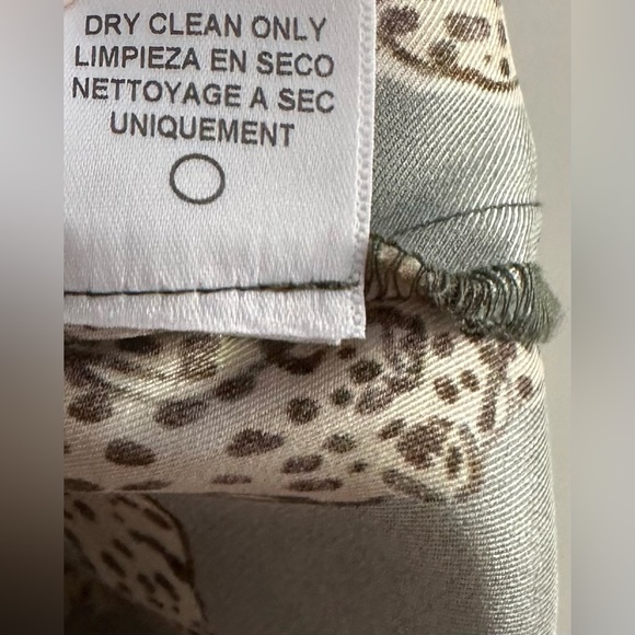 Lavender Brown silky Leopard print and green belted romper - Picture 6 of 8